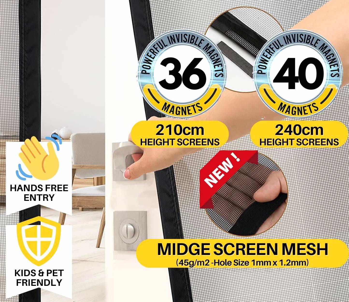 Magnetic Fly Screen Door 60 x 210 cm, image 4
