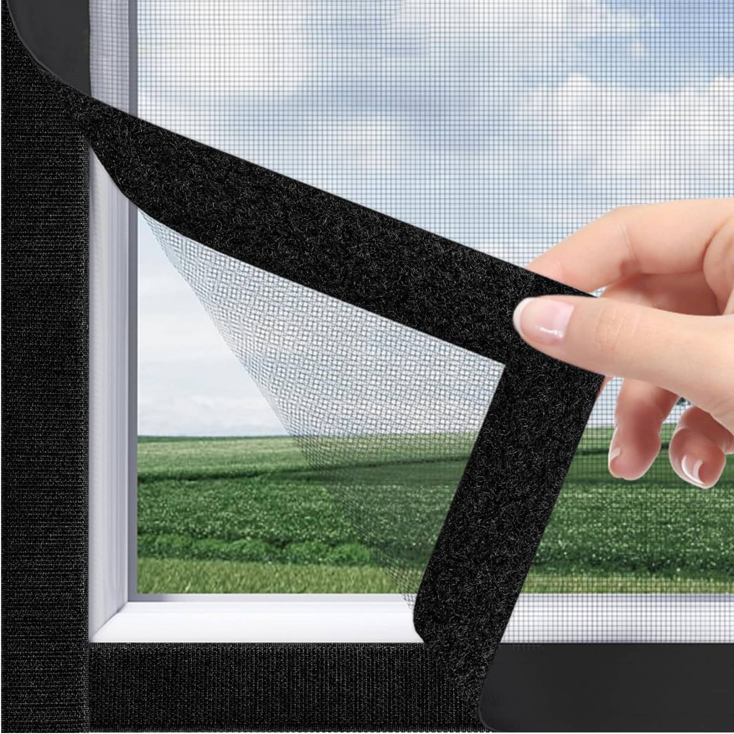 Velcro Window Screen Standard Mesh (Grey) 100 x 100 cm, image 10