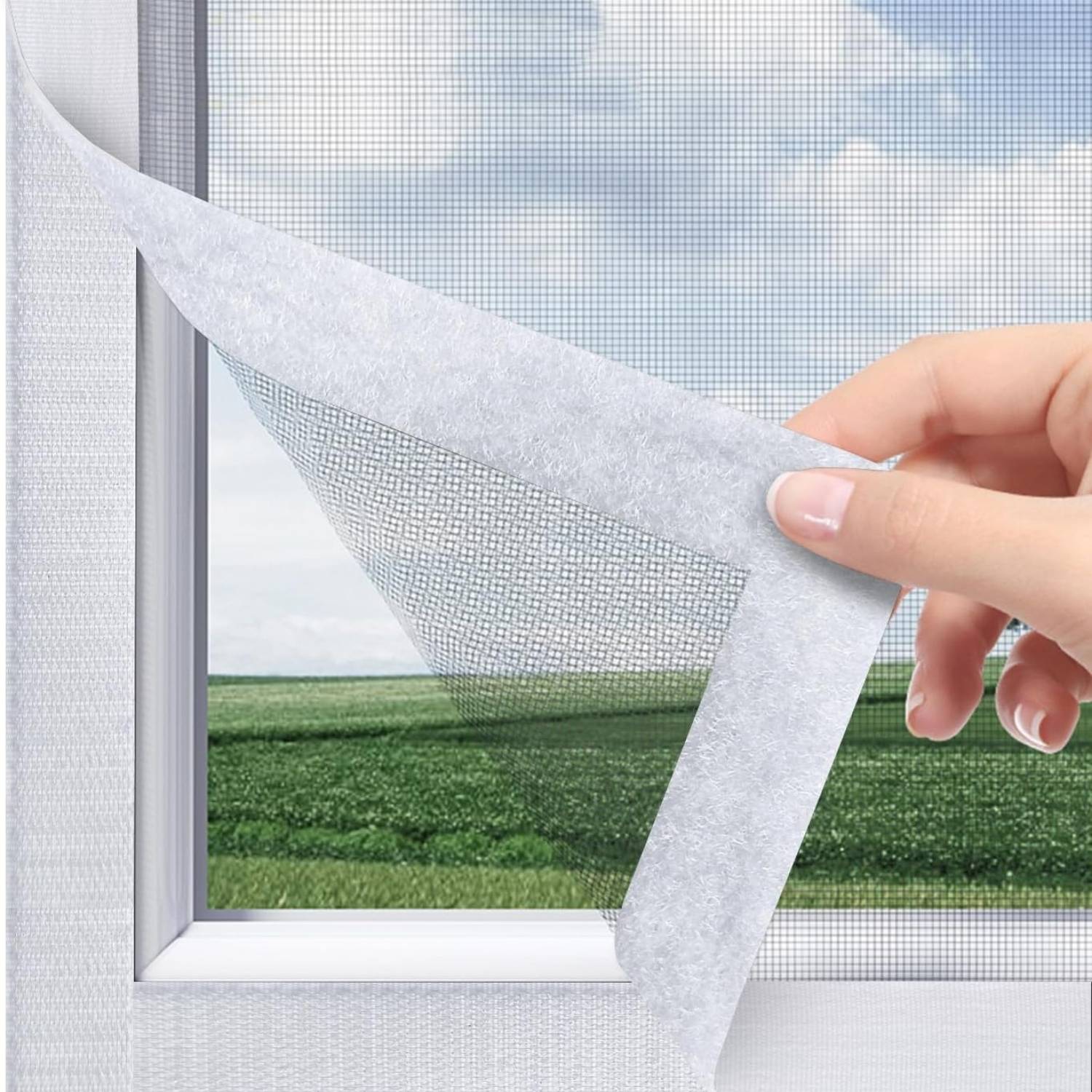 Velcro Window Screen Standard Mesh (Grey) 100 x 100 cm, image 11